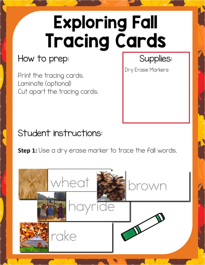 Preschool Fall Theme Pack