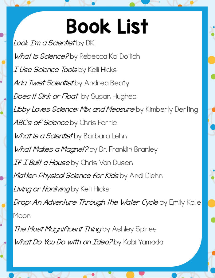 Preschool I Can Explore Science Theme Pack