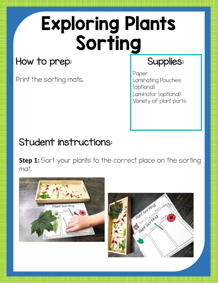 Preschool Plants Theme Pack