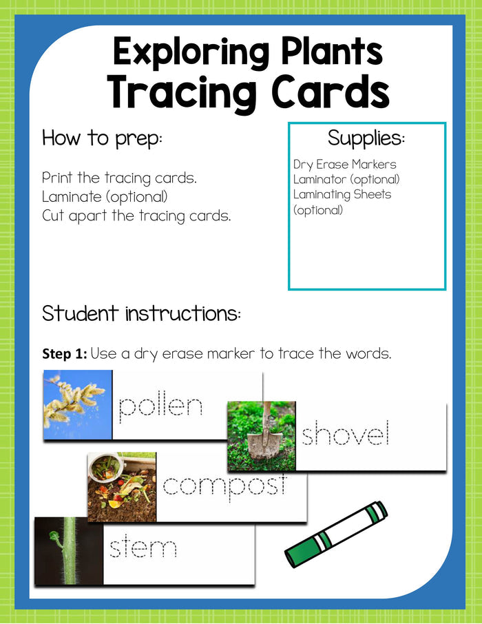 Preschool Plants Theme Pack