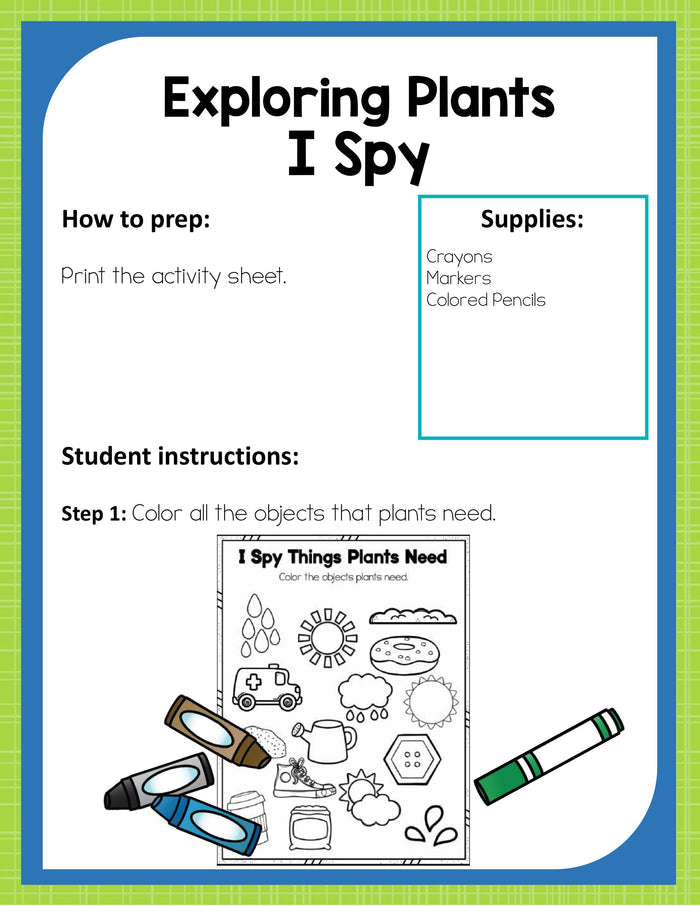 Preschool Plants Theme Pack
