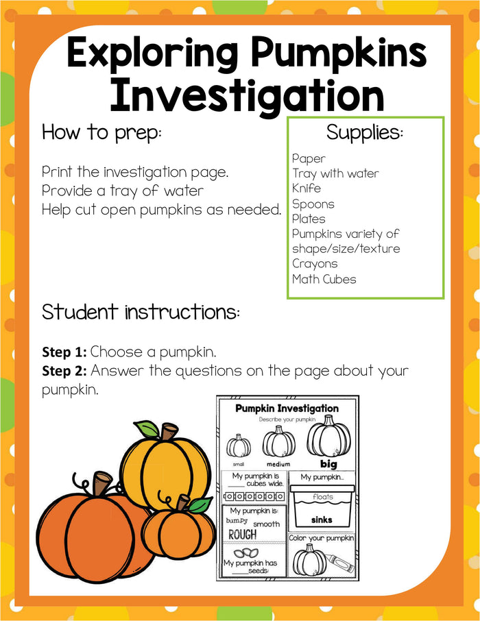 Preschool Pumpkin Theme Pack