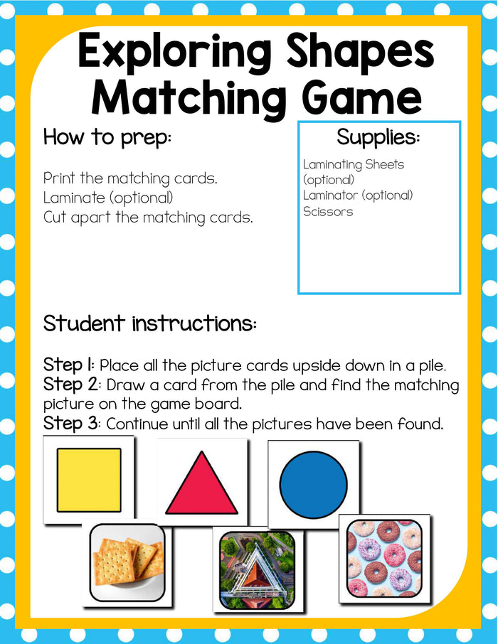 Preschool Shapes Theme Pack