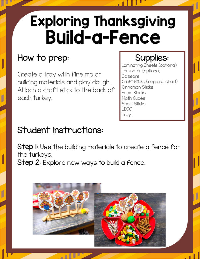 Preschool Thanksgiving Theme Pack