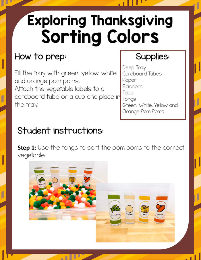 Preschool Thanksgiving Theme Pack
