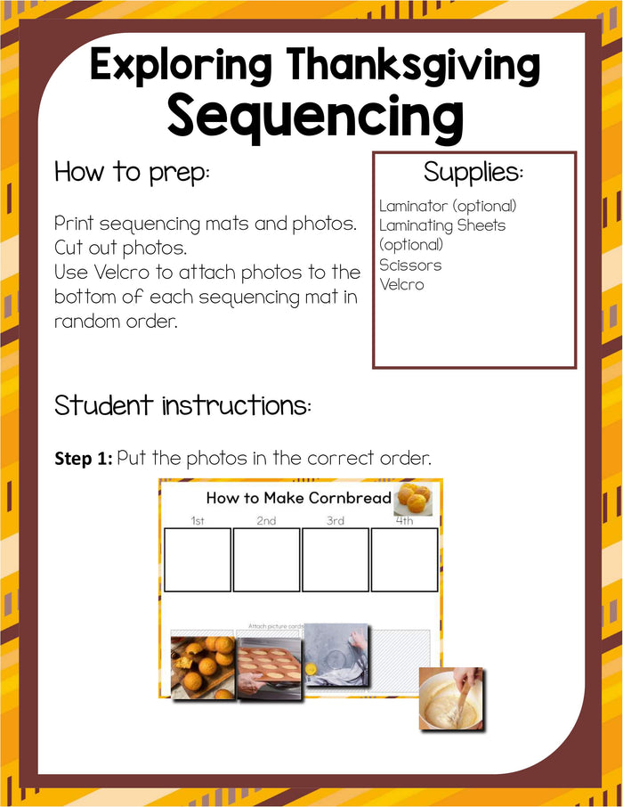 Preschool Thanksgiving Theme Pack