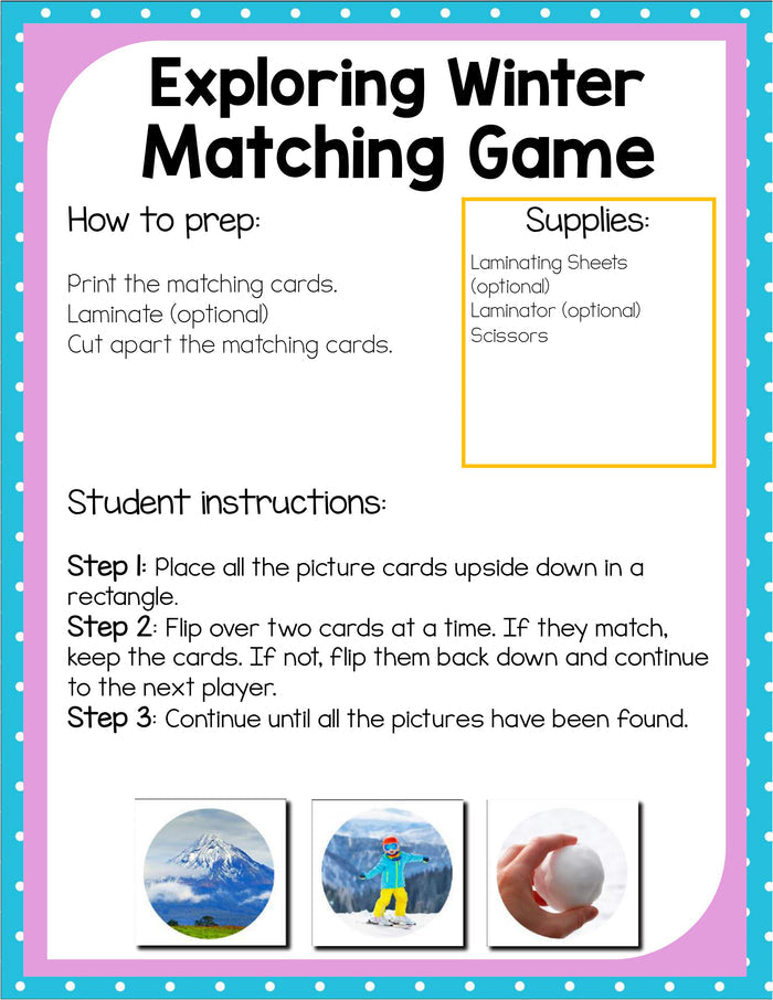 Preschool Winter Theme Pack