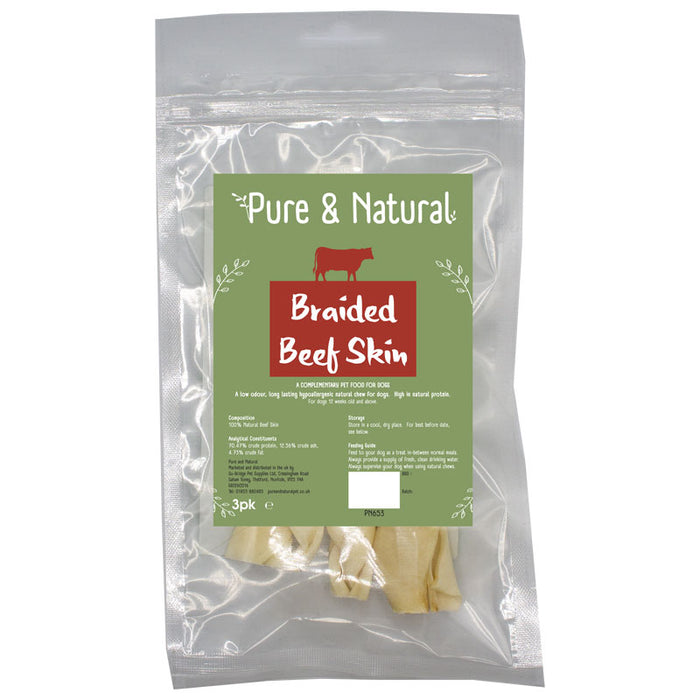 Pure & Natural Braided Beef Skin 3pk