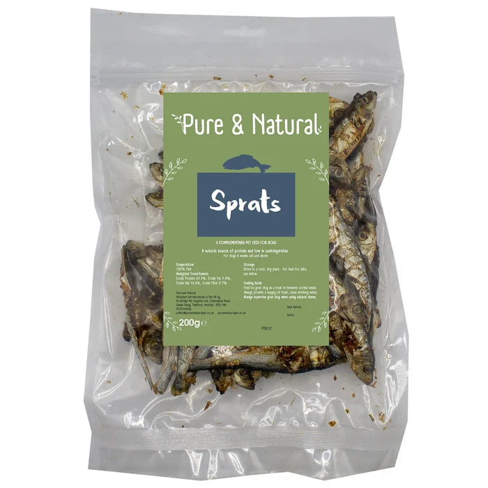 Pure & Natural Dried Sprats – 100% Fish Treats for Dogs & Cats - 100g