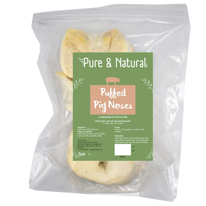 Pure & Natural Puffed Pig Noses 3pk
