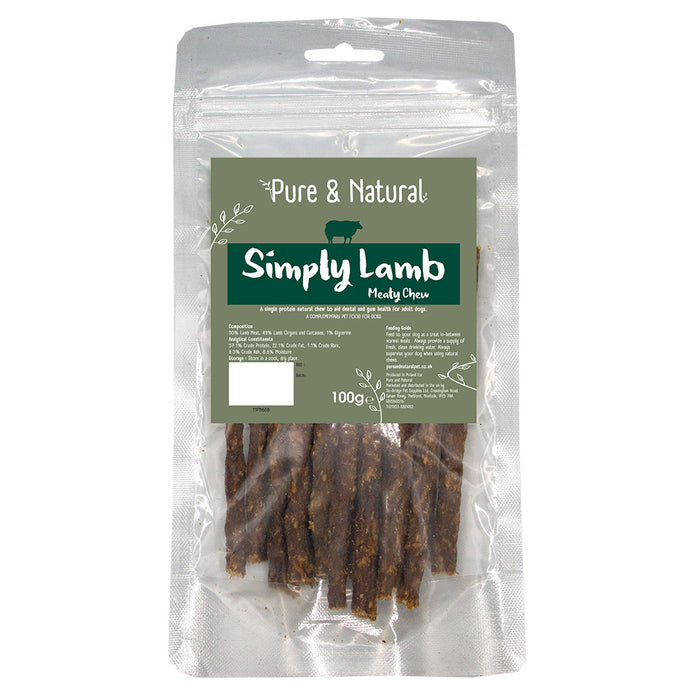 Pure & Natural Simply Lamb Meaty Strips 100g