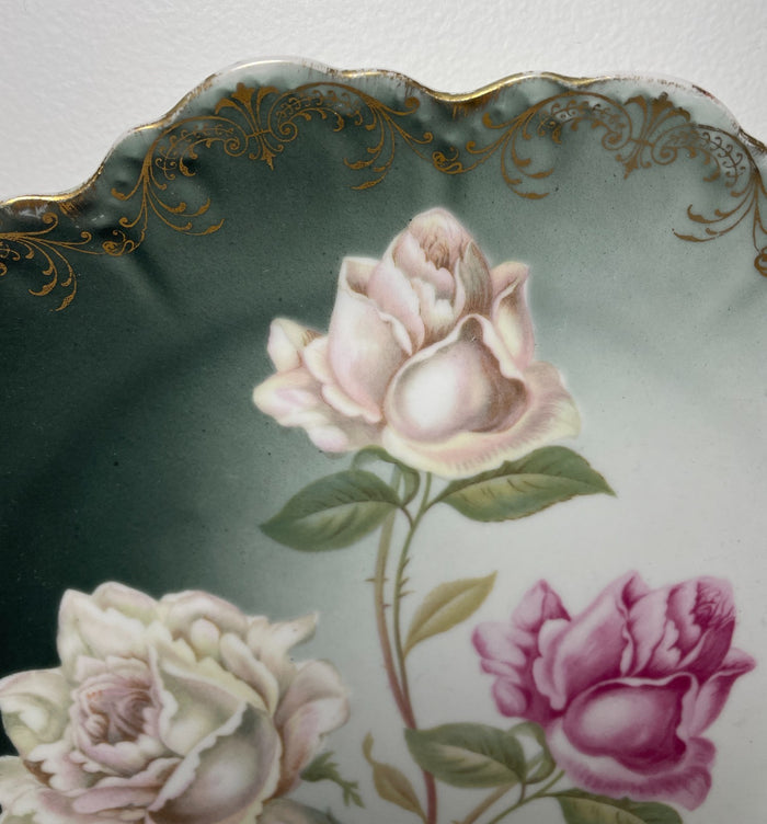 RC Malmaison Bavaria 3 Roses Vintage Handled Tray 11 3/4"1