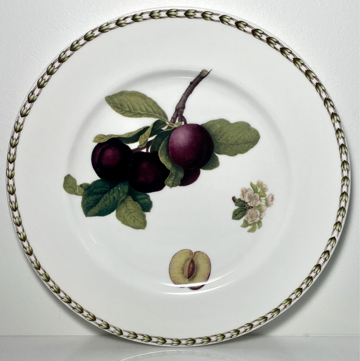 Rosina Queens Hooker's Fruit Dinner Plate Plum 10 3/4" Bone Made in India0