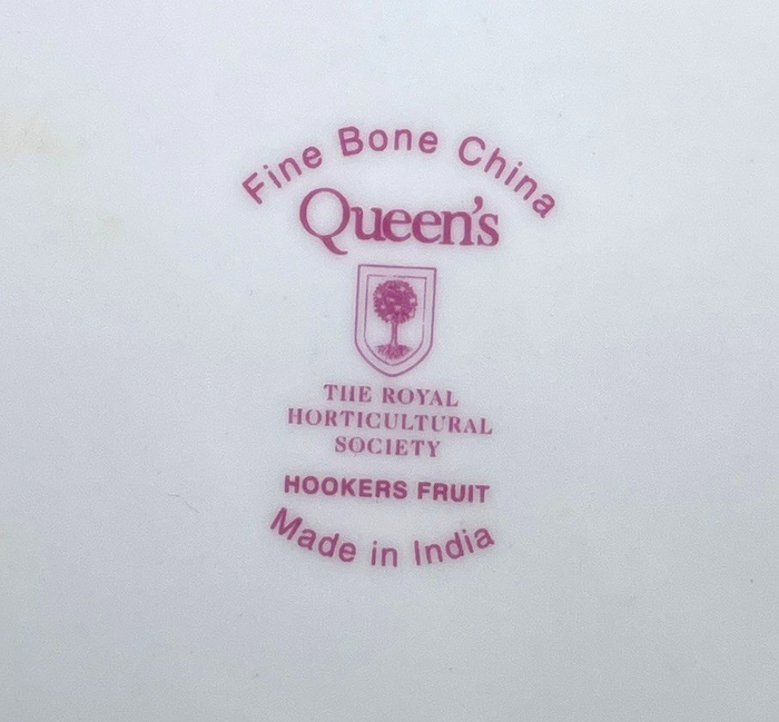 Rosina Queens Hooker's Fruit Dinner Plate Plum 10 3/4" Bone Made in India1