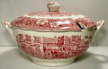 Royal Tudor Coaching Taverns Pink Tureen and Lid Crazed0