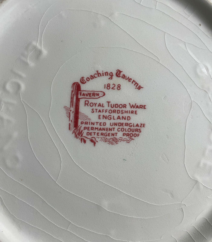 Royal Tudor Coaching Taverns Pink Tureen and Lid Crazed3