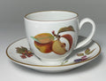 Royal Worcester Evesham Gold Cup and Saucer Set England 1 Stripe On Handle0
