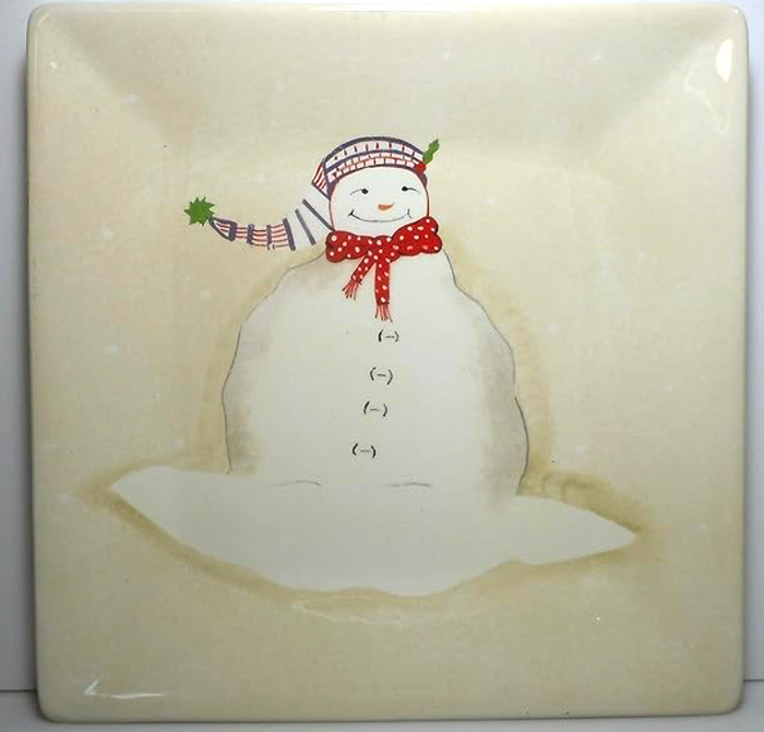 Sakura Snowmates Cream Square Dinner Plate 10 1/4"0