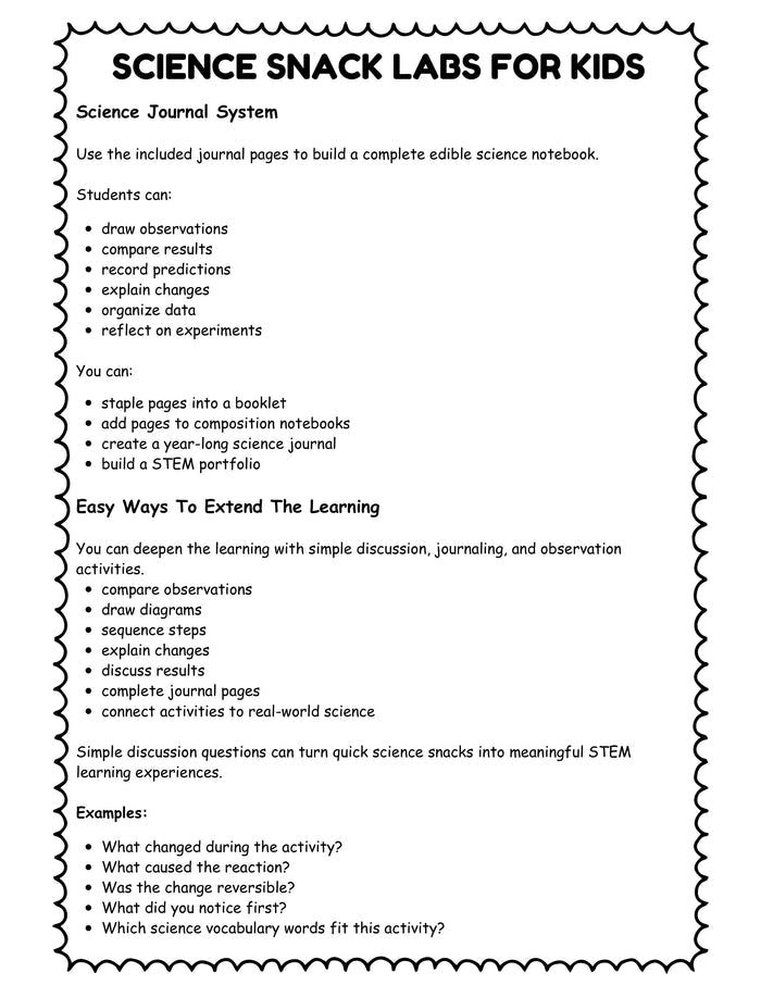 Science Snack Labs for Kids