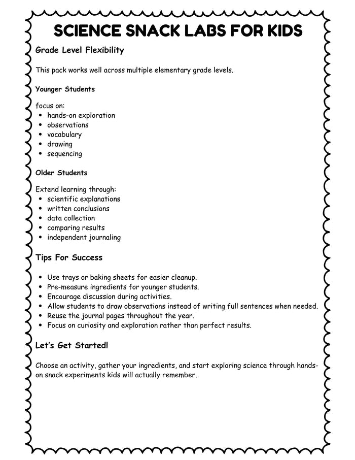 Science Snack Labs for Kids