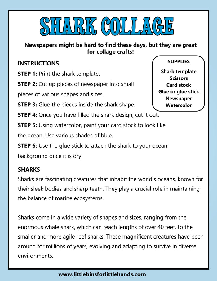 Shark Week Activities Pack | Printable Science, STEM & Ocean Unit