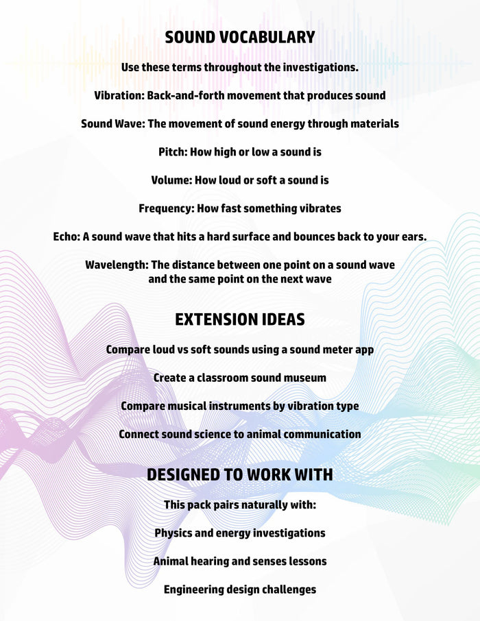 Sound Science Experiments for Kids – Hands-On Physics Unit (K–4 NGSS STEM Activities)