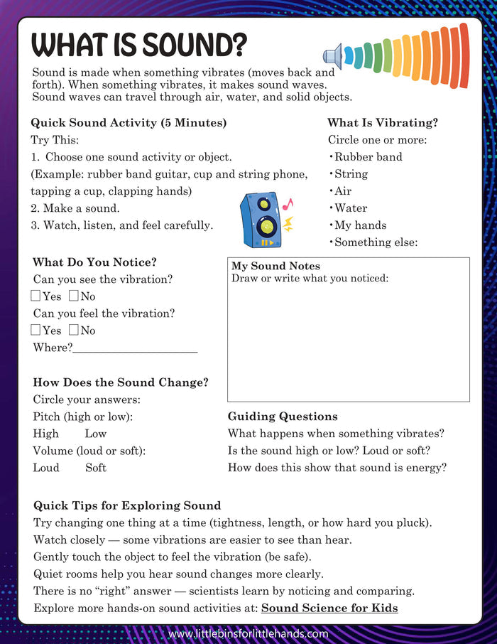 Sound Science Experiments for Kids – Hands-On Physics Unit (K–4 NGSS STEM Activities)