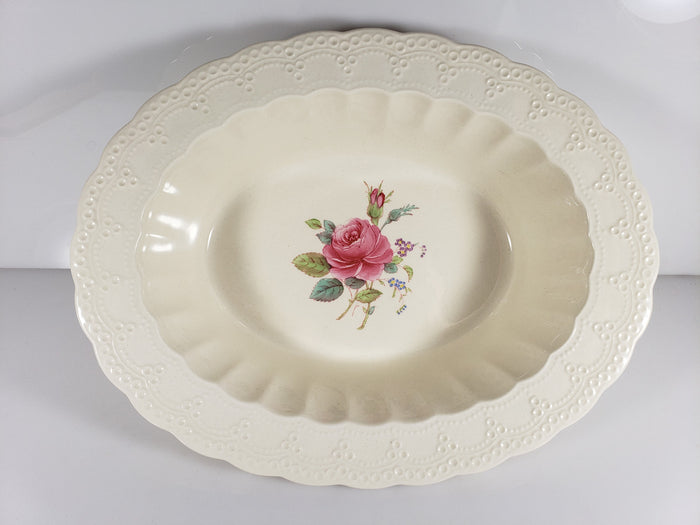 Spode Billingsley Rose Pink Oval Vegetable Bowl 10 1/4"0