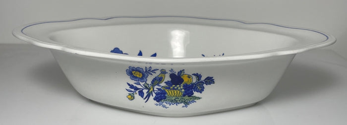 Spode Blue Bird Oval Vegetable Bowl 10 1/2"1