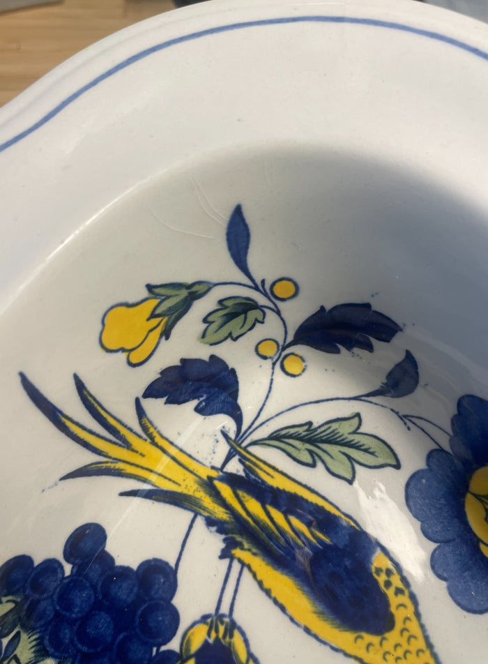Spode Blue Bird Oval Vegetable Bowl 10 1/2"2