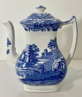 Spode Blue Italian Coffee Pot and Lid 9" 5 Cup0