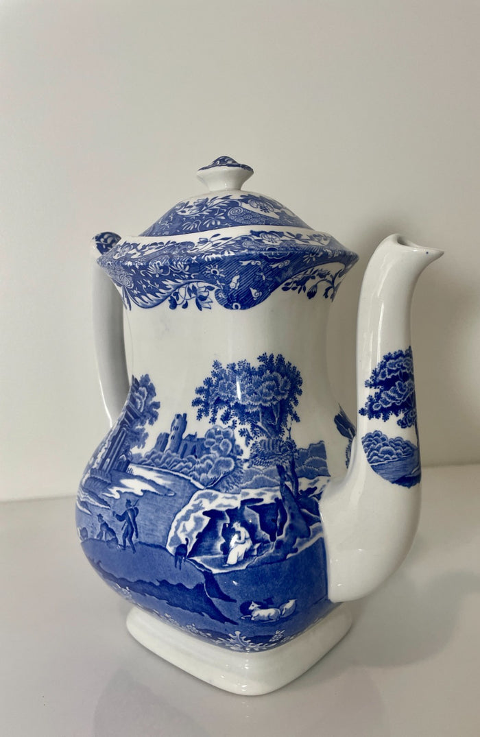 Spode Blue Italian Coffee Pot and Lid 9" 5 Cup2