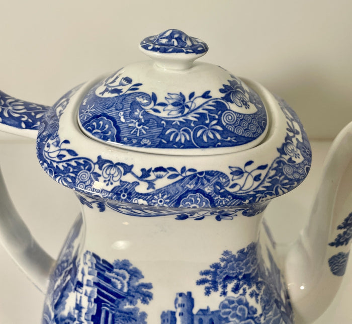 Spode Blue Italian Coffee Pot and Lid 9" 5 Cup4