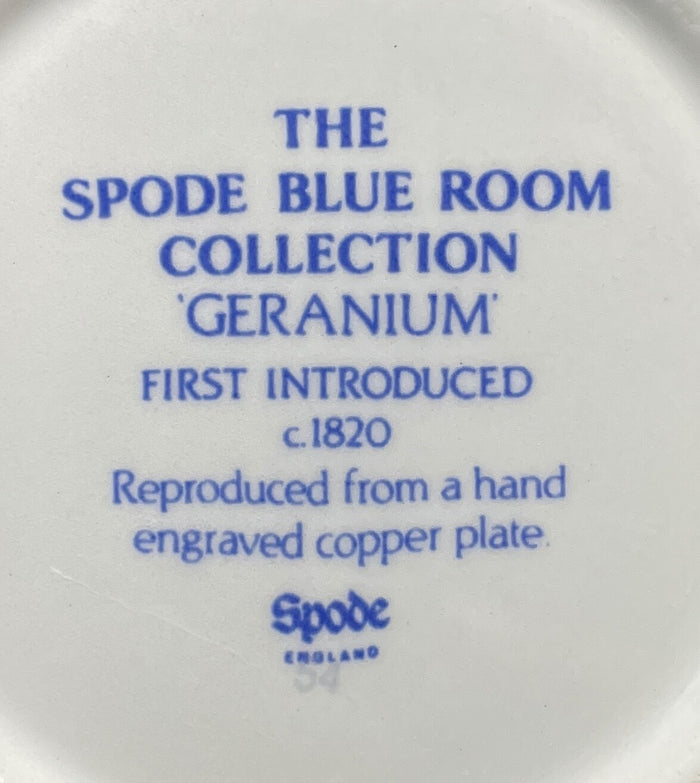 Spode Blue Room Collection Geranium Mug 3 1/4"2