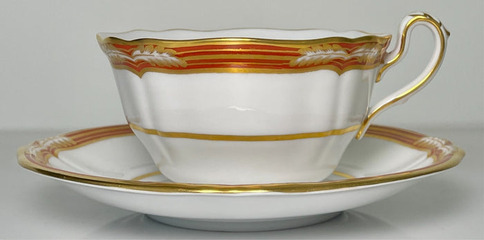 Spode Chancellor Orange Cup and Saucer Set0