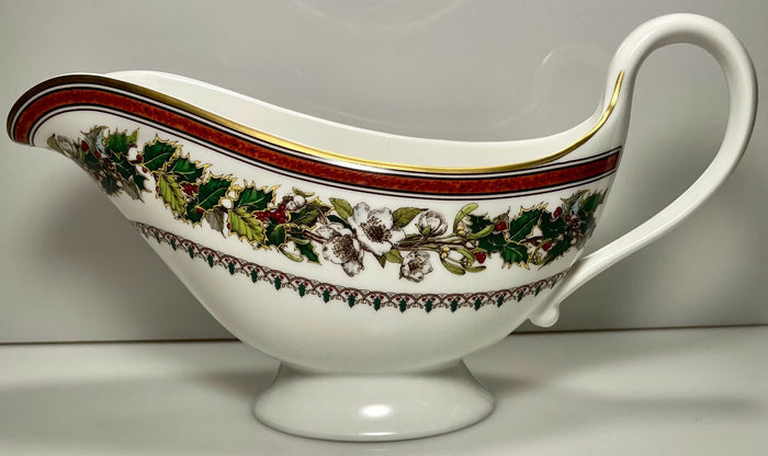 Spode Christmas Rose Gravy Boat Repaired0