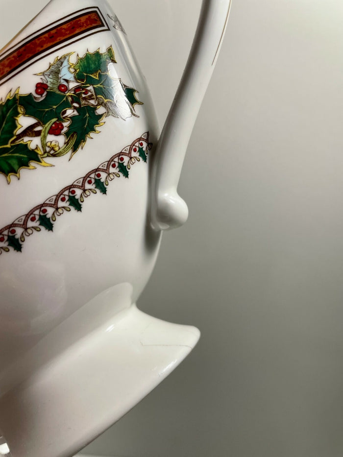 Spode Christmas Rose Gravy Boat Repaired2