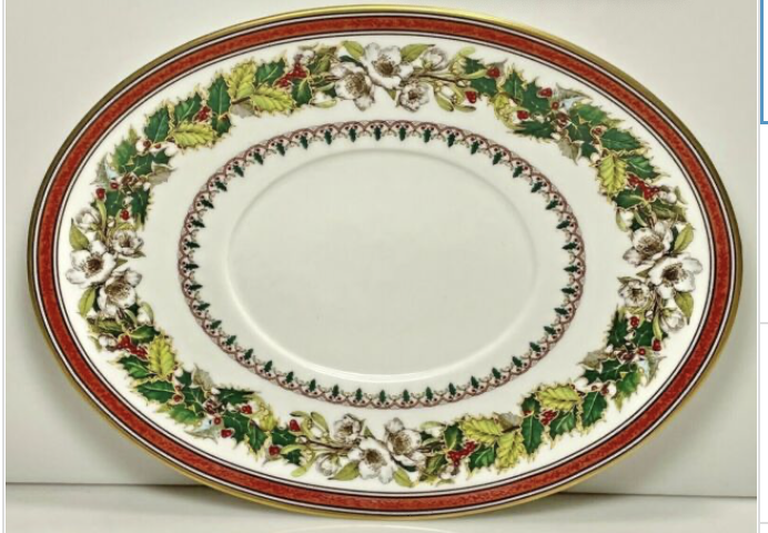 Spode Christmas Rose Gravy Boat Underplate1