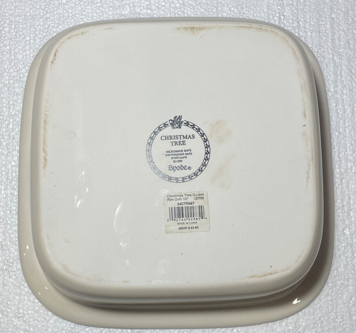 Spode Christmas Tree 10" Square Baker1
