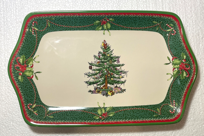 Spode Christmas Tree Annual Dessert Tray 2011 11 3/4"0