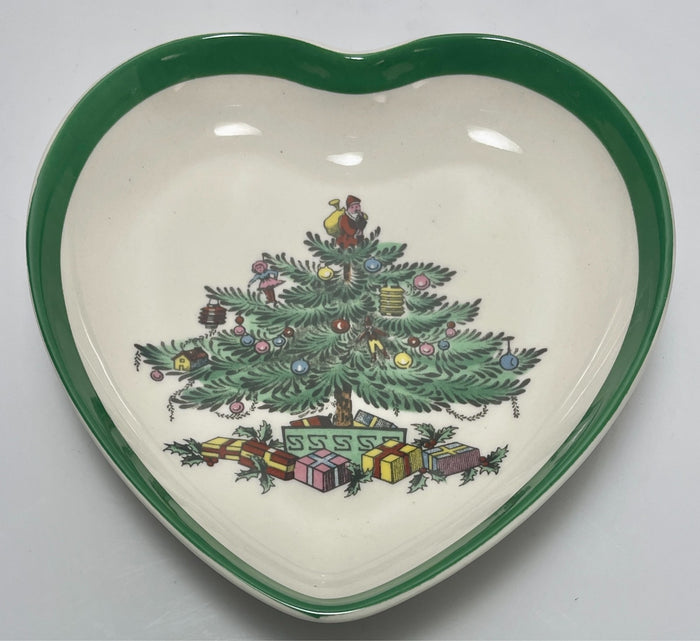 Spode Christmas Tree Heart Shaped Dish 4 1/4"0