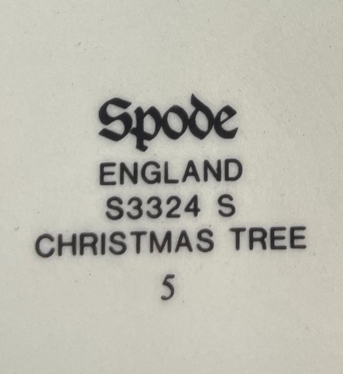 Spode Christmas Tree Nut Bowl 5 1/2" Green Trim1