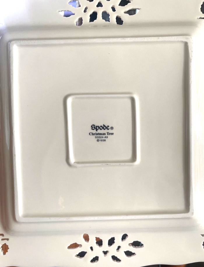 Spode Christmas Tree Square Pierced Tray 8" x 8"1