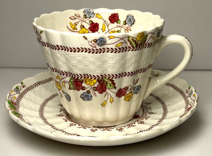 Spode Cowslip Cup and Saucer Set Crazed0