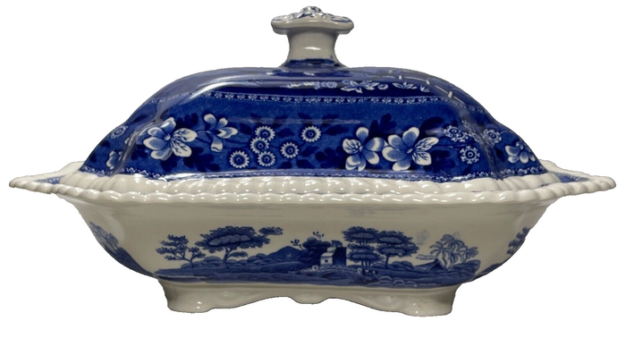 Spode Tower Blue Rectangular Covered Vegetable 10 7/80