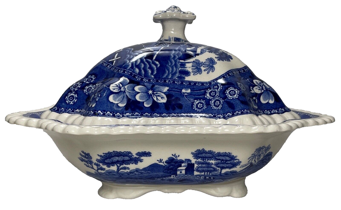 Spode Tower Blue Rectangular Covered Vegetable 10 7/82