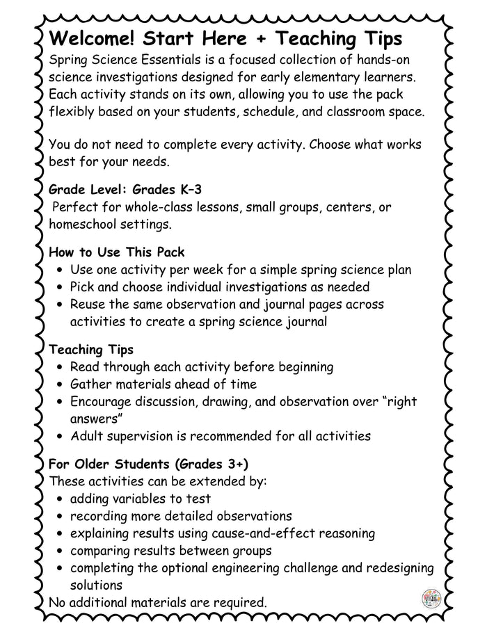 Spring STEM Project Pack