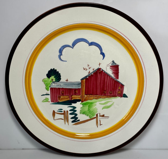 Stangl Country Life Barn and Farm Large Chop Plate Round Platter 14 1/4"0