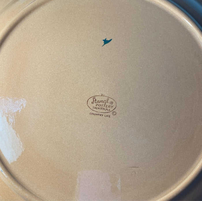 Stangl Country Life Barn and Farm Large Chop Plate Round Platter 14 1/4"2