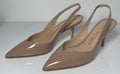 Stuart Weitzman Taupe Patent Slingback Pumps Pointed Toe Heels 8B0